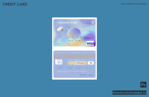 USA Citigroup Bank Visa-Karte – Beispielvorschau